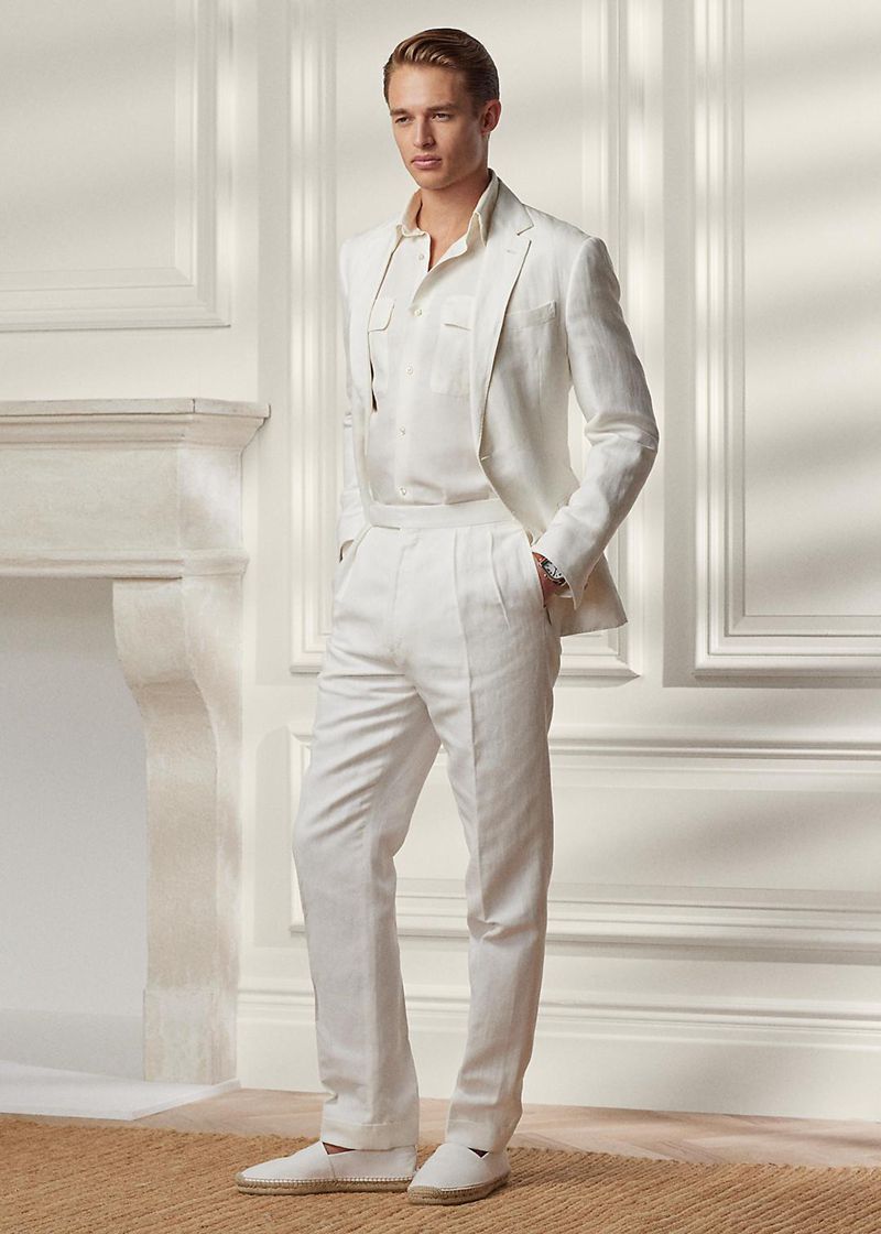 パープル レーベル パンツ メンズ 白 グレゴリー Herringbone Suit VWIAH1245